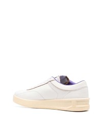 weiße Leder niedrige Sneakers von Jil Sander