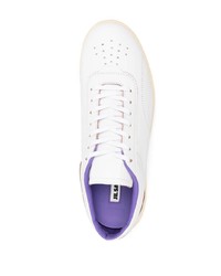 weiße Leder niedrige Sneakers von Jil Sander