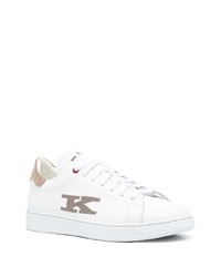 weiße Leder niedrige Sneakers von Kiton