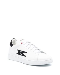 weiße Leder niedrige Sneakers von Kiton