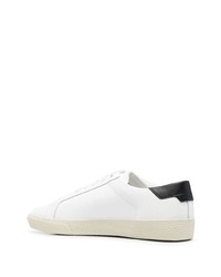 weiße Leder niedrige Sneakers von Saint Laurent