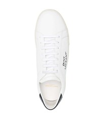 weiße Leder niedrige Sneakers von Saint Laurent