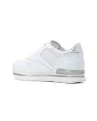 weiße Leder niedrige Sneakers von Hogan