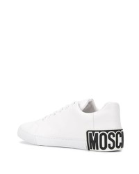 weiße Leder niedrige Sneakers von Moschino