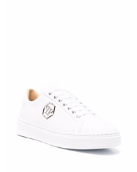 weiße Leder niedrige Sneakers von Philipp Plein