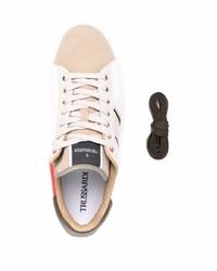 weiße Leder niedrige Sneakers von Trussardi