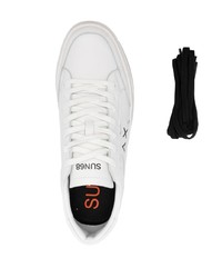 weiße Leder niedrige Sneakers von Sun 68