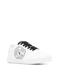 weiße Leder niedrige Sneakers von VERSACE JEANS COUTURE