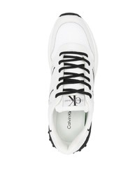 weiße Leder niedrige Sneakers von Calvin Klein Jeans