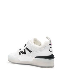 weiße Leder niedrige Sneakers von Moncler