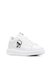 weiße Leder niedrige Sneakers von Karl Lagerfeld