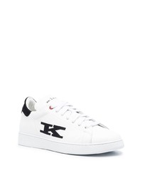 weiße Leder niedrige Sneakers von Kiton