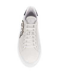 weiße Leder niedrige Sneakers von Roberto Cavalli