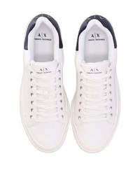 weiße Leder niedrige Sneakers von Armani Exchange