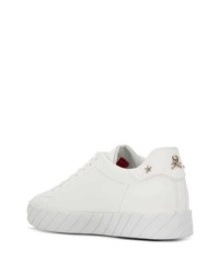 weiße Leder niedrige Sneakers von Philipp Plein