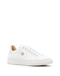 weiße Leder niedrige Sneakers von Philipp Plein