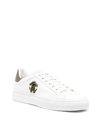 weiße Leder niedrige Sneakers von Roberto Cavalli