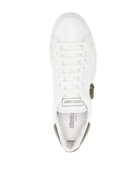 weiße Leder niedrige Sneakers von Roberto Cavalli