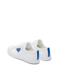 weiße Leder niedrige Sneakers von Prada