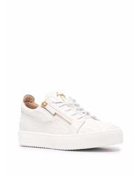 weiße Leder niedrige Sneakers von Giuseppe Zanotti