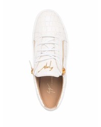 weiße Leder niedrige Sneakers von Giuseppe Zanotti