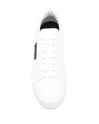 weiße Leder niedrige Sneakers von Philipp Plein