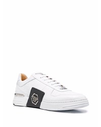 weiße Leder niedrige Sneakers von Philipp Plein