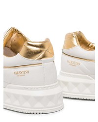 weiße Leder niedrige Sneakers von Valentino Garavani