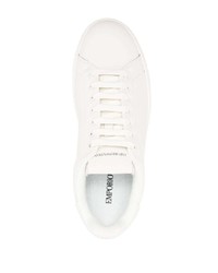 weiße Leder niedrige Sneakers von Emporio Armani