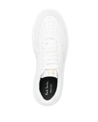 weiße Leder niedrige Sneakers von Paul Smith