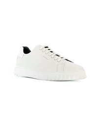 weiße Leder niedrige Sneakers von Salvatore Ferragamo