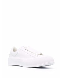 weiße Leder niedrige Sneakers von Alexander McQueen