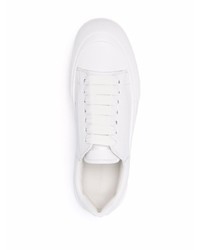 weiße Leder niedrige Sneakers von Alexander McQueen