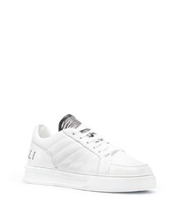 weiße Leder niedrige Sneakers von Roberto Cavalli