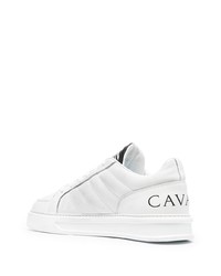 weiße Leder niedrige Sneakers von Roberto Cavalli