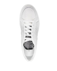 weiße Leder niedrige Sneakers von Roberto Cavalli