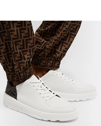 weiße Leder niedrige Sneakers von Fendi