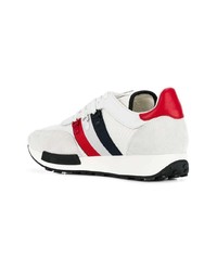 weiße Leder niedrige Sneakers von Moncler