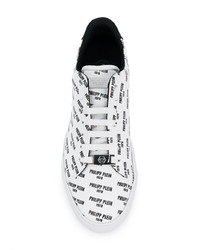 weiße Leder niedrige Sneakers von Philipp Plein