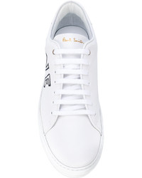 weiße Leder niedrige Sneakers von Paul Smith