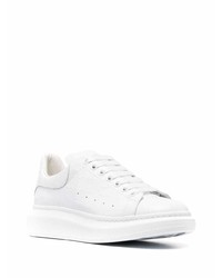 weiße Leder niedrige Sneakers von Alexander McQueen