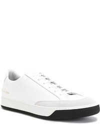 weiße Leder niedrige Sneakers von Common Projects