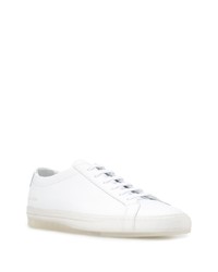 weiße Leder niedrige Sneakers von Common Projects