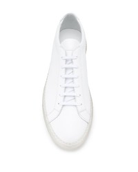 weiße Leder niedrige Sneakers von Common Projects