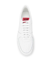 weiße Leder niedrige Sneakers von 424