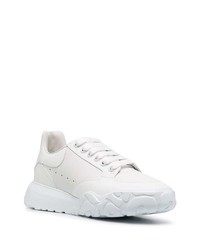 weiße Leder niedrige Sneakers von Alexander McQueen