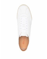 weiße Leder niedrige Sneakers von Santoni