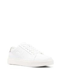 weiße Leder niedrige Sneakers von Calvin Klein