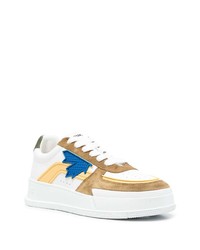 weiße Leder niedrige Sneakers von DSQUARED2