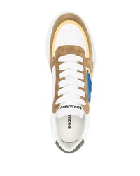 weiße Leder niedrige Sneakers von DSQUARED2